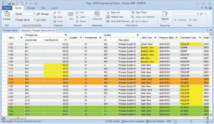 AVEVA Engineering Sheets