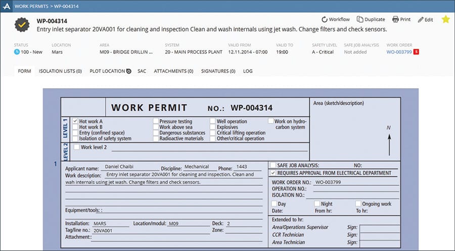 AVEVA Operational Safety Management Permit