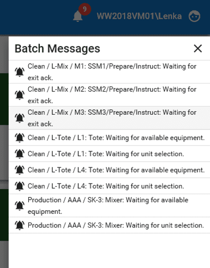AVEVA Batch Management Messages